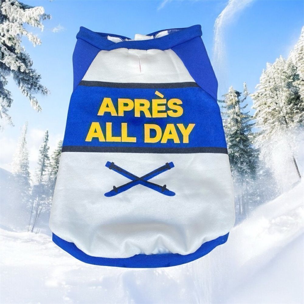 NWOT New The Humane Society "Apres All Day" Dog Sweater/Clothing Medium Ski Snow